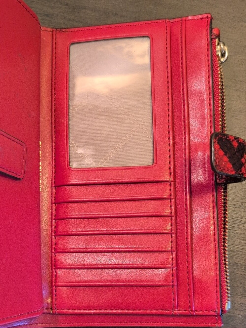 Michael Kors Red Snake-Print Wristlet with Gold Hardware - Picture 6 of 7